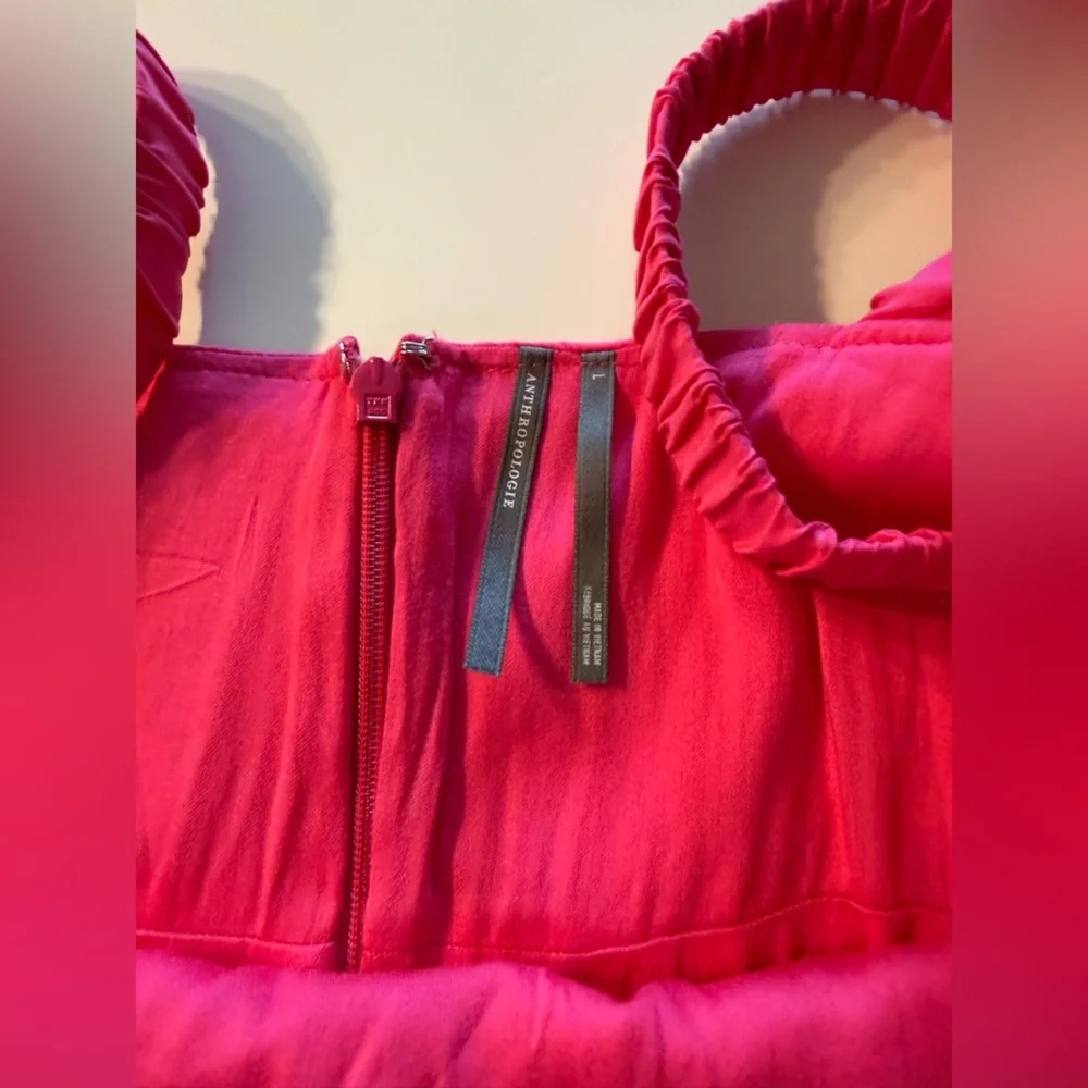 NWT By Anthropologie Plunge Drop-Waist A-Line Mini Dress Sz Large $158 MSRP - Picture 7 of 7